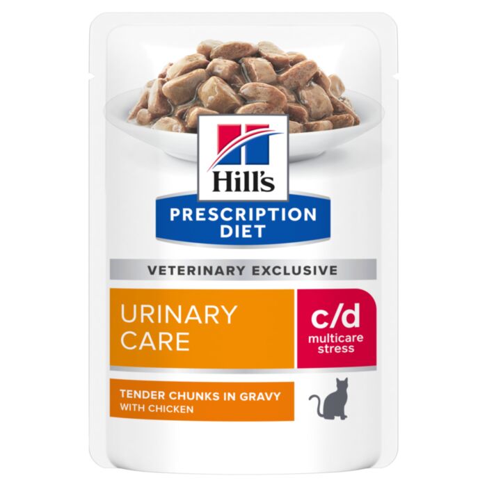 Hill’s Prescription Diet C/D Multicare Stress Urinary Care veterinārie konservi kaķiem urīnceļiem ar vistu 85 g