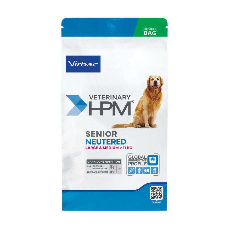 Virbac Senior Neutered Large & Medium suņu barība sterilizētiem senioriem vidējām un lielām šķirnēm 12 kg