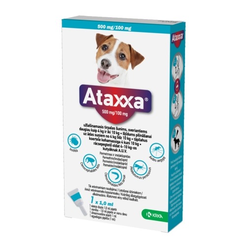 Ataxxa pretblusu pilieni suņiem 4–10 kg 500/100 mg N1