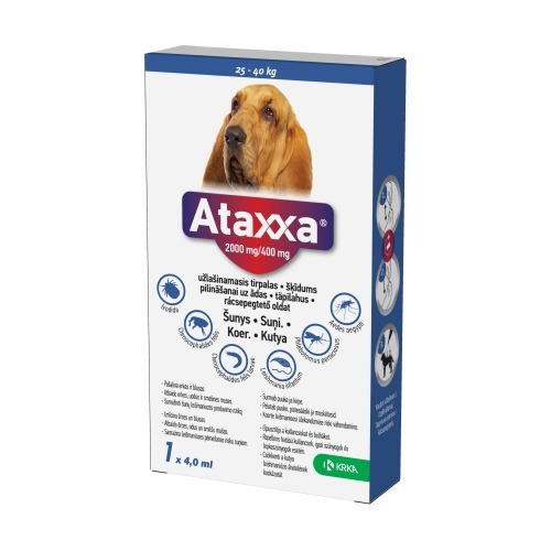 Ataxxa pretblusu pilieni suņiem virs 25 kg 2000/400 mg N1