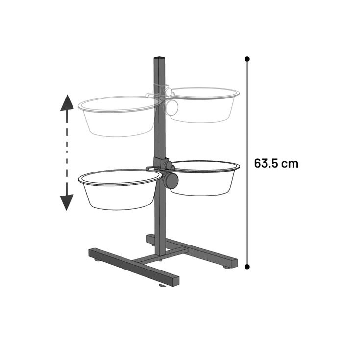 FLAMINGO DUO OTIS metāla statīvs ar bļodām L 4.0L ø27 cm