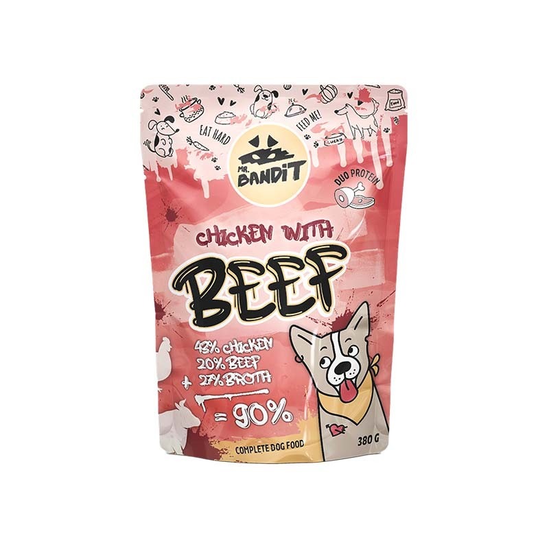 MR.BANDIT CHICKEN BEEF suņu konservi buljonā Vista, liellops 380g (05.07.2026)