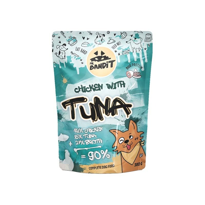 MR.BANDIT CHICKEN TUNA suņu konservi buljonā Vista, tuncis 380g (05.07.2026)