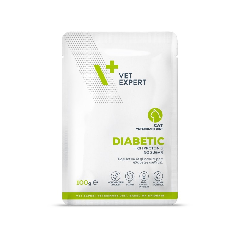 VetExpert VD Diabetic veterinārie konservi kaķiem diabētam 100 g