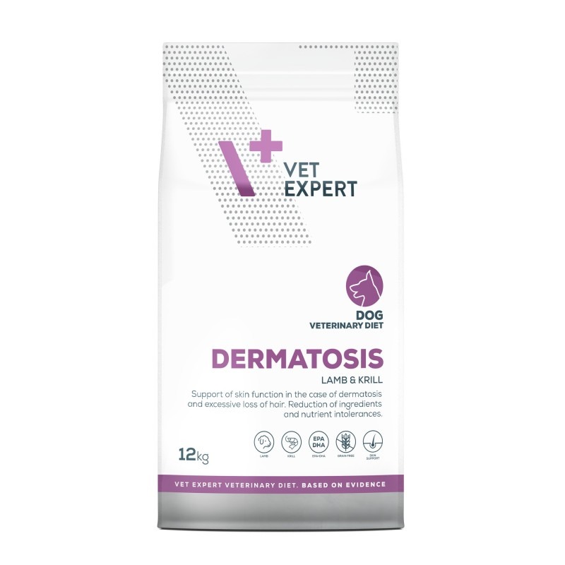 VetExpert VD Dermatosis veterinārā suņu barība ādai ar jēru 12 kg