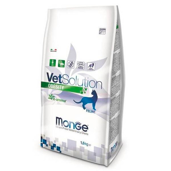 Monge VetSolution Feline Obesity veterinārā kaķu barība svara kontrolei 1.5 kg