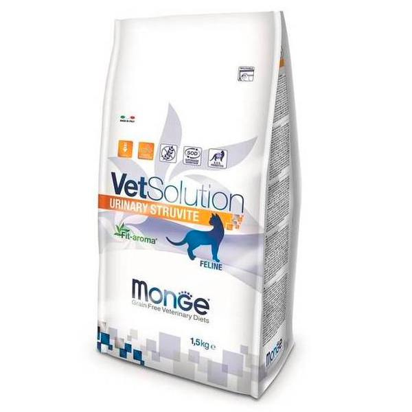 Monge VetSolution Feline Urinary Struvite veterinārā kaķu barība urīnceļiem 1.5 kg