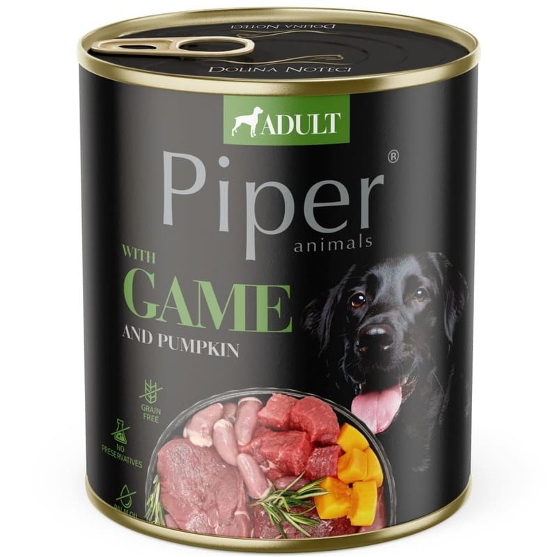 PIPER GAME & PUMPKIN konservi suņiem Medījums, ķirbis 800g