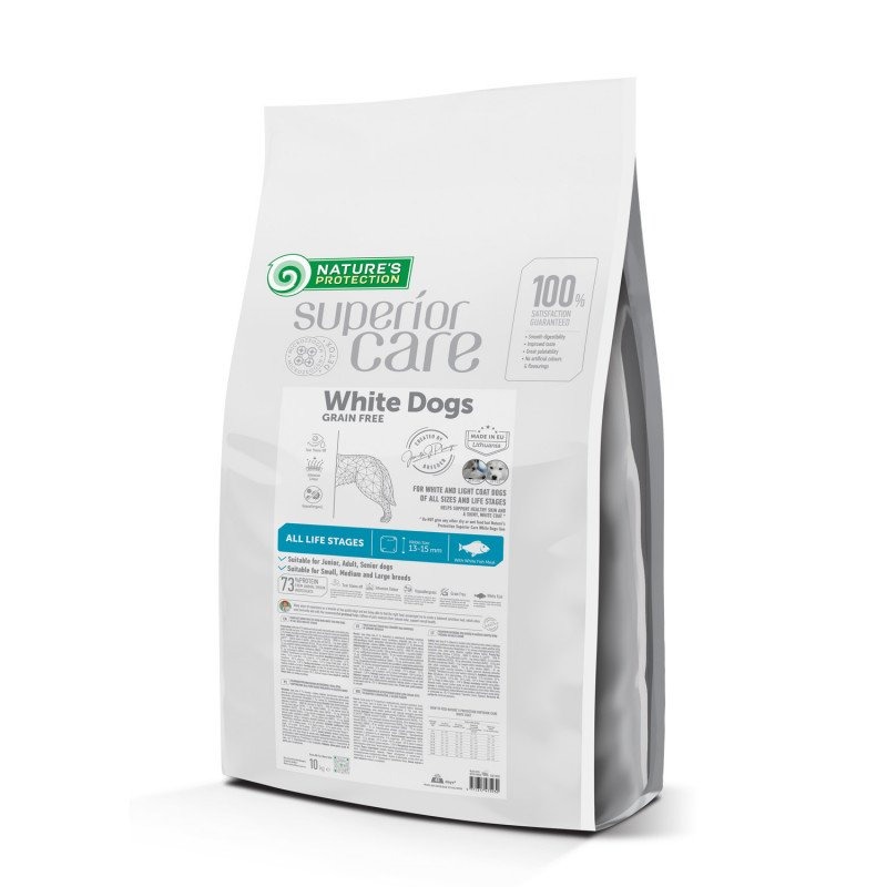 NATURE`S PROTECTION SUPERIOR DOG ALL WHITE sausā barība suņiem Baltās zivis 10kg