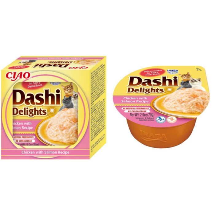 Dashi Delights konservi kaķiem ar vistu un lasi buljonā 70 g