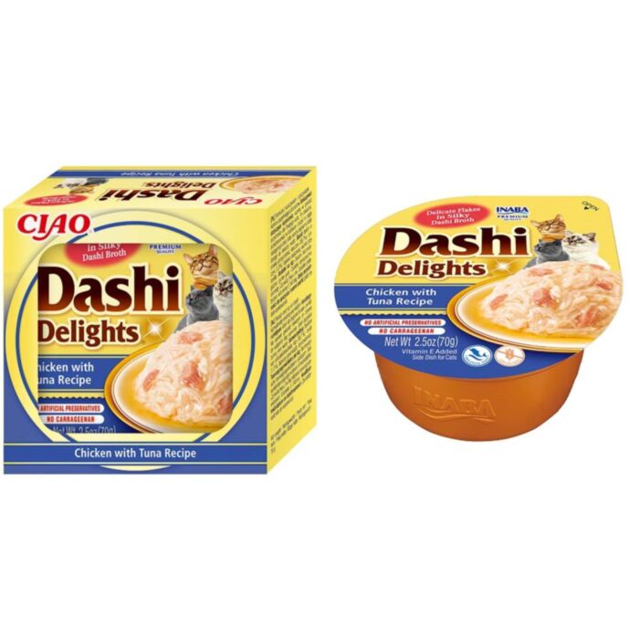 Dashi Delights konservi kaķiem ar vistu un tunci buljonā 70 g