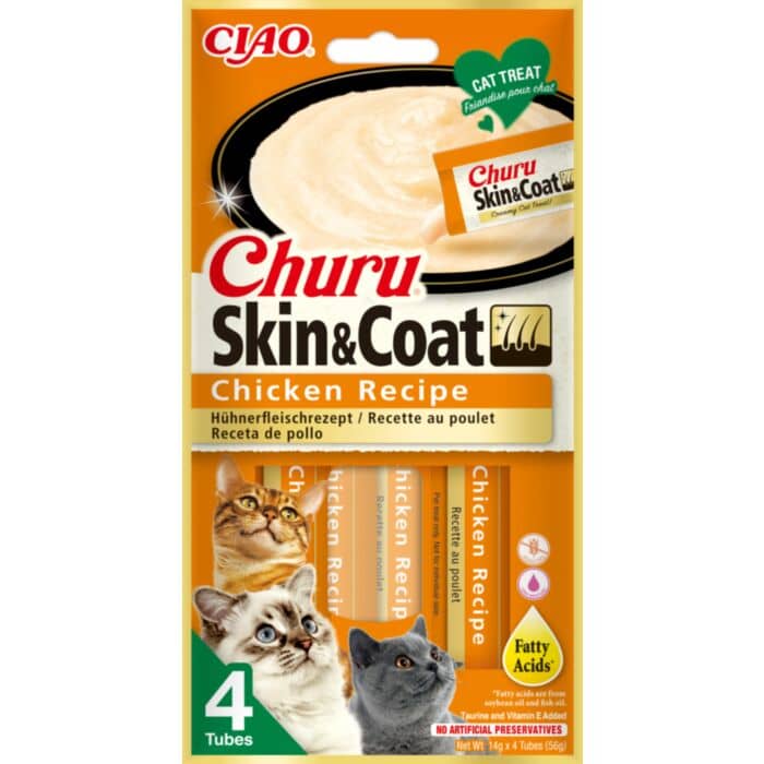 Churu Cat Skin & Coat kaķu gardums krēms kaķiem ar vistu 14 g N4