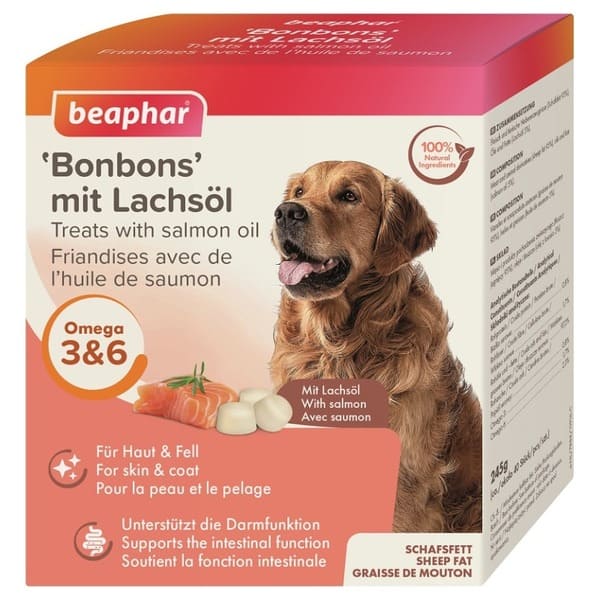 Beaphar Bonbons gardumi suņiem ar omega un laša eļļu 245 g N40
