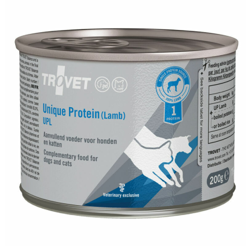 Trovet Unique Protein UPL veterinārie konservi suņiem un kaķiem alerģijām ar jēru 200 g