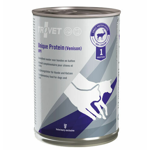 Trovet Unique Protein UPV veterinārie konservi suņiem un kaķiem alerģijām ar briedi 400 g