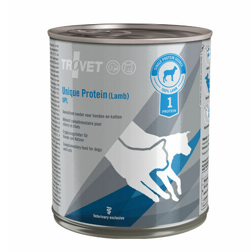 Trovet Unique Protein UPL veterinārie konservi suņiem un kaķiem alerģijām ar jēru 800 g