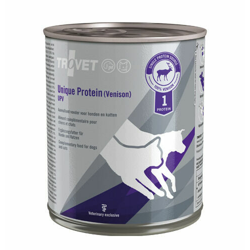 Trovet Unique Protein UPV veterinārie konservi suņiem un kaķiem alerģijām ar briedi 800 g