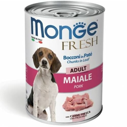 MONGE DOG FRESH CHUNKS PORK suņu konservi Сūkgaļa 400g