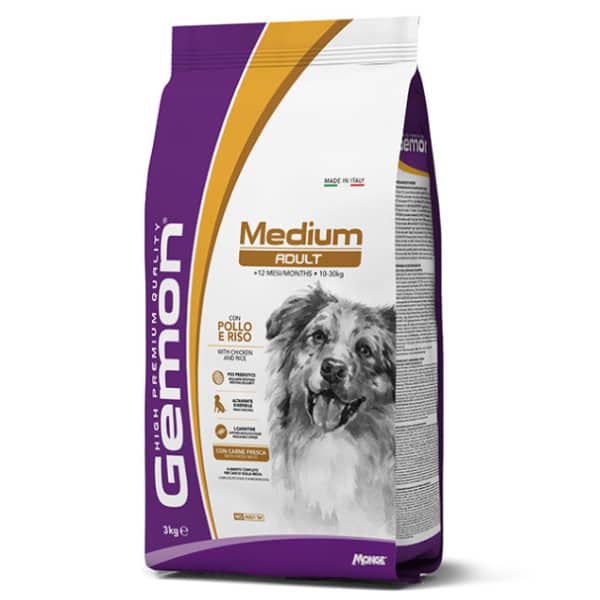 GEMON DOG MEDIUM CHICKEN RICE sausā suņu barība Vista, rīsi 3kg