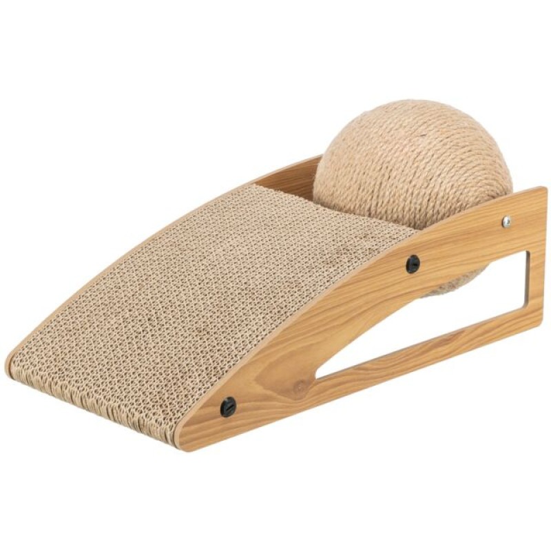 TRIXIE SCRATCHING RAMP Nagu asināmais kaķiem ar bumbu 40x17x20 cm