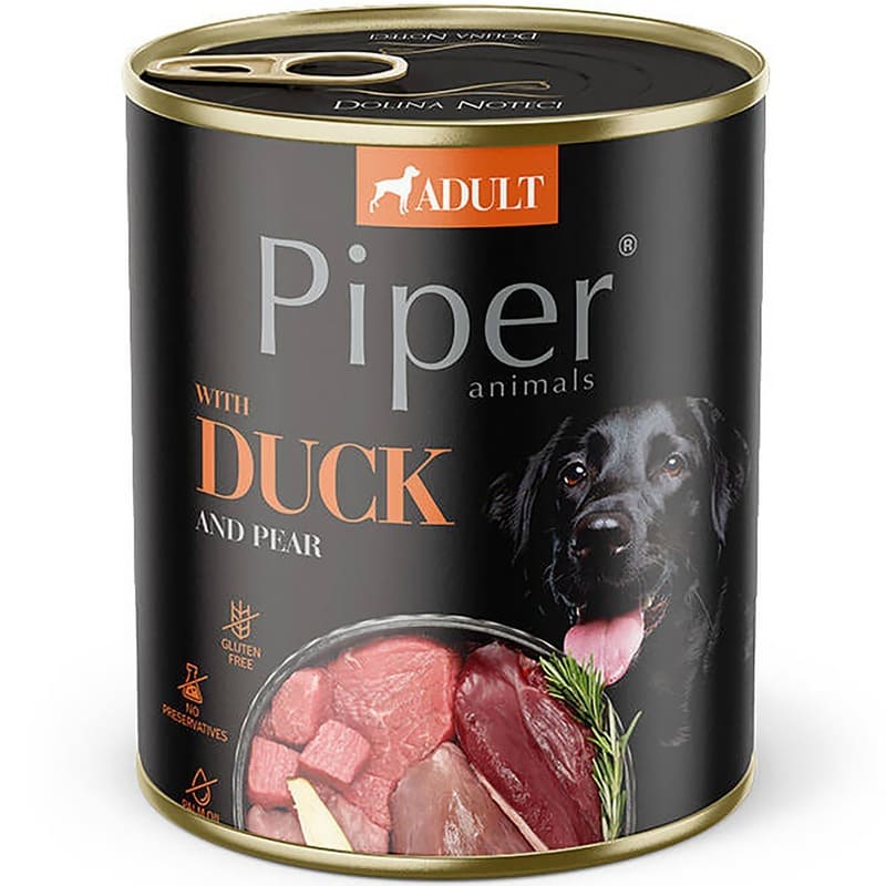 PIPER DUCK & PEAR konservi suņiem Pīles gaļa, bumbieri 800g