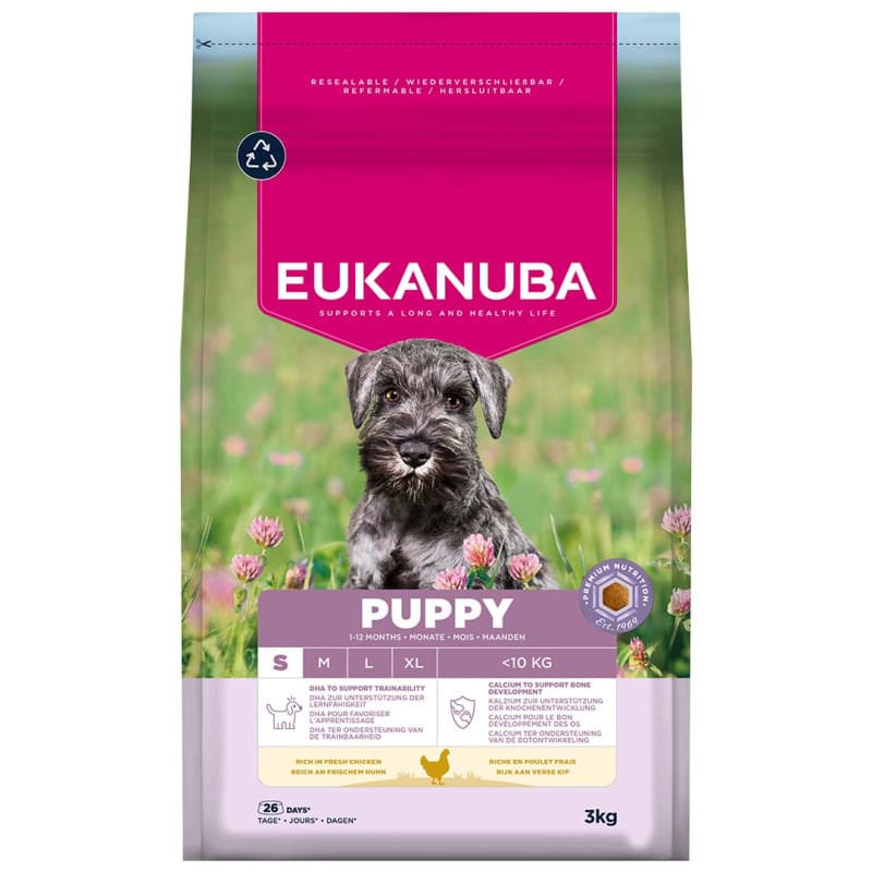 EUKANUBA DOG PUPPY SMALL CHICKEN sausā barība kucēniem 3kg