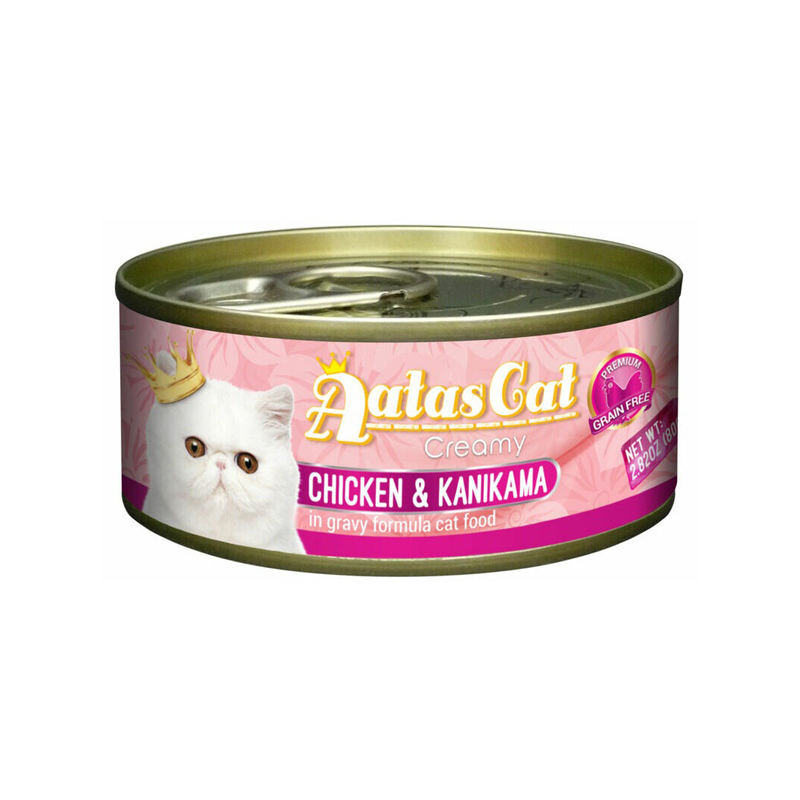 AATAS CAT CREAMY CHICKEN KANIKAMA konservi kaķiem mērcē 80g