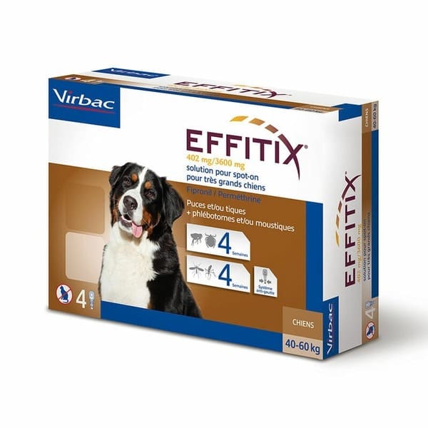 Effitix pretblusu pilieni suņiem 40–60 kg 402/3600 mg N4