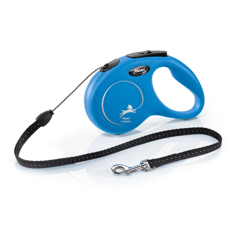 FLEXI NEW CLASSIC S TROSE BLUE 5M 12KG izvelkama inercijas pavada suņiem