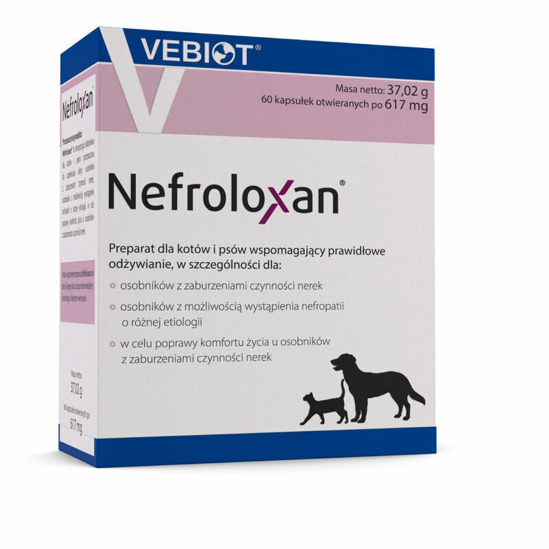 Nefroloxan Vebiot kapsulas nierēm suņiem un kaķiem N60