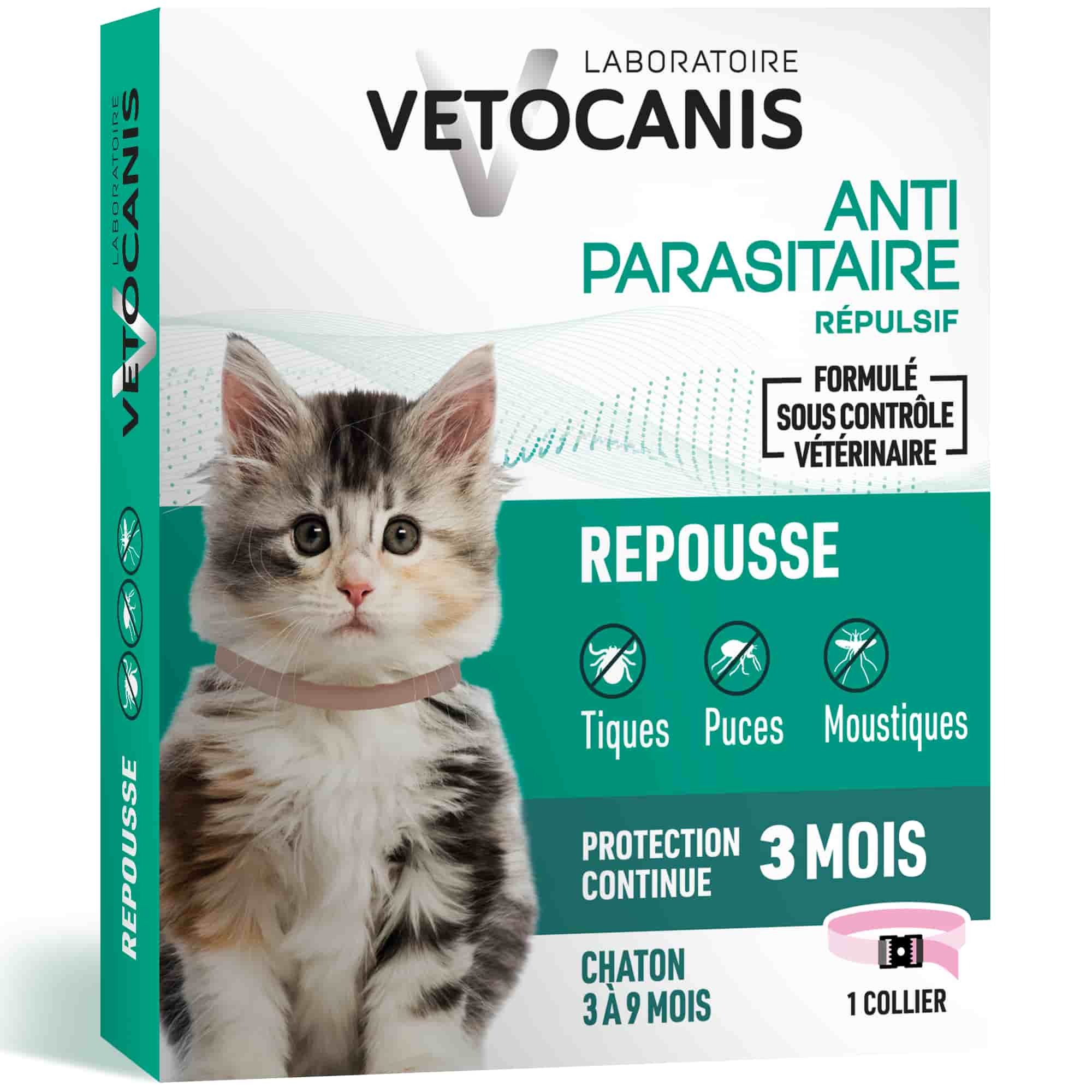 Vetocanis kaklasiksna pret blusām un ērcēm kaķēniem 35 cm
