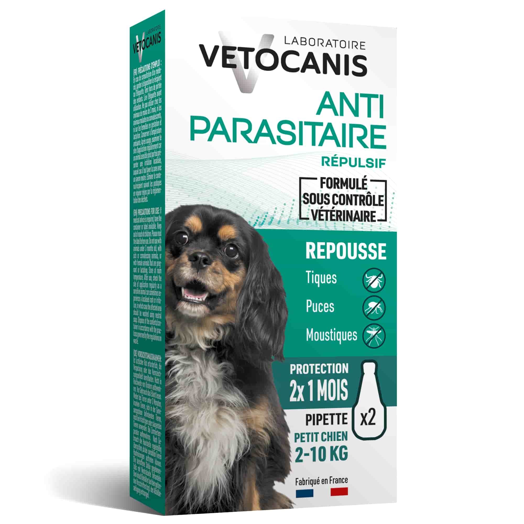 Vetocanis pilieni pret blusām un ērcēm suņiem 2–10 kg N2