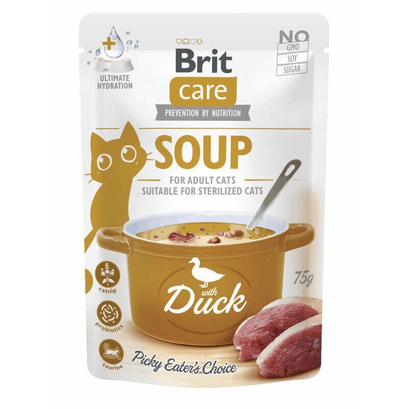 Brit Care Cat Soup Duck kaķu dzēriens ar pīli 75 g