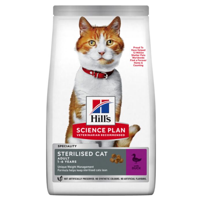 HILL`S SP CAT STERILISED DUCK sausā kaķu barība Pīle 10kg