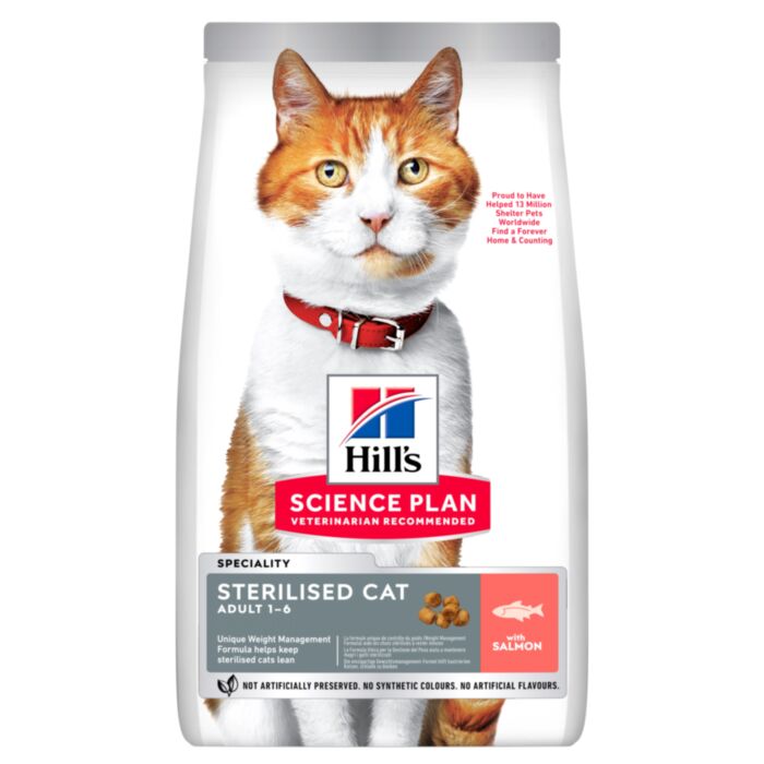 HILL`S SP CAT STERILISED SALMON sausā kaķu barība Lasis 1.5kg