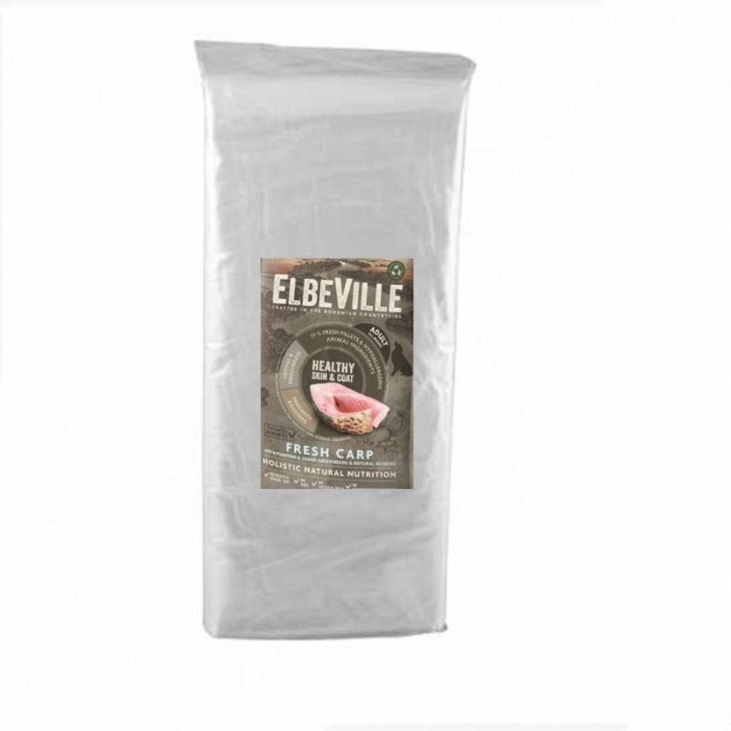 ELBEVILLE DOG SKIN & COAT FRESH CARP sausā suņu barība Karpa 20kg