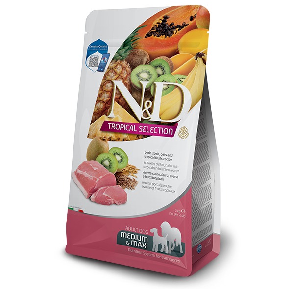 FARMINA N&D DOG LG TROPICAL PORK M/L suņu barība Cūkgaļa 10kg