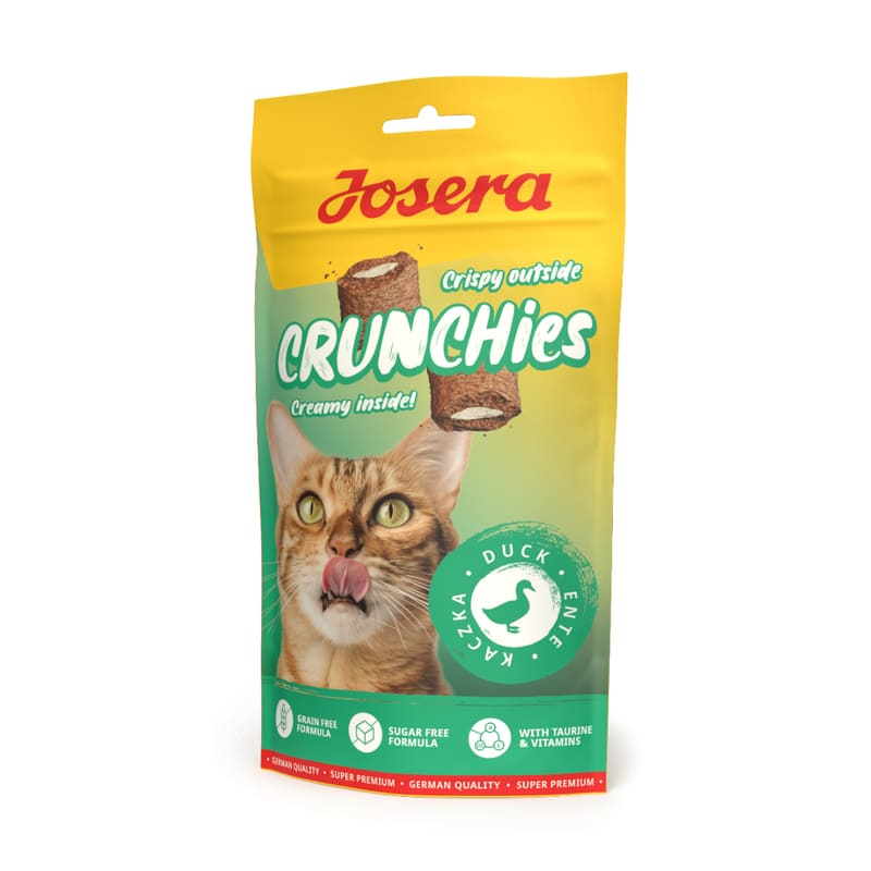 Josera Crunchies Duck kaķu gardumi spilventiņi ar pīli 60 g
