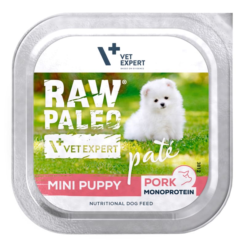 RAW PALEO DOG PUPPY MINI PORK pastēte kucēniem Cūkgaļa 150g