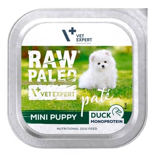 RAW PALEO DOG PUPPY MINI DUCK pastēte kucēniem Pīle 150g