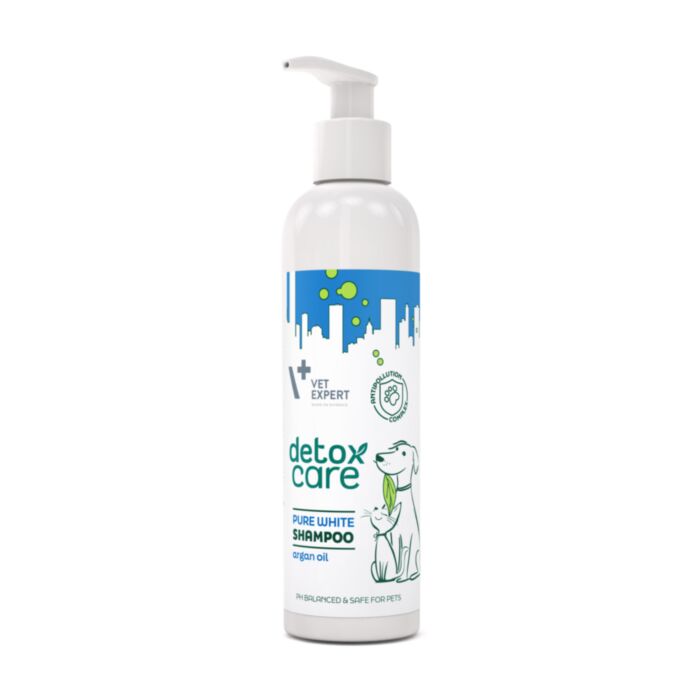 VetExpert Detox Pure White šampūns suņiem un kaķiem baltam apmatojumam 250 ml