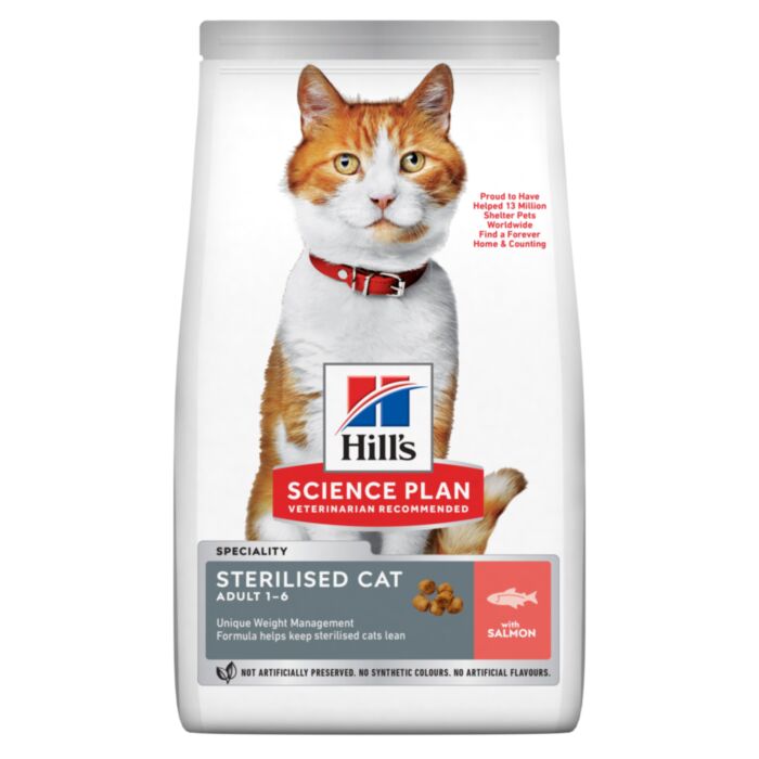 HILL`S SP CAT STERILISED SALMON sausā kaķu barība Lasis 3kg