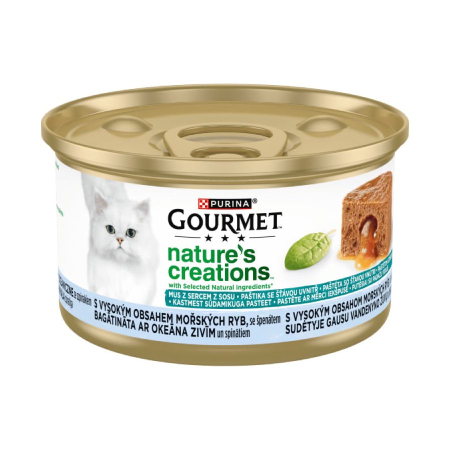 GOURMET GOLD GRAVY HEART FISH kaķu konservi Okeāna zivis 85g