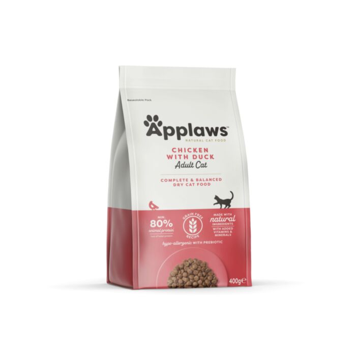APPLAWS CAT ADULT CHICKEN DUCK sausā kaķu barība Vista, pīle 400g