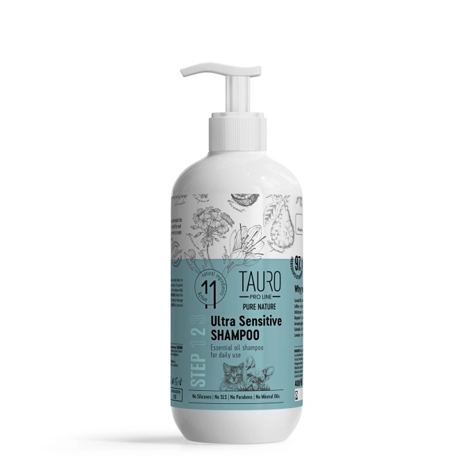 TAURO PRO LINE ULTRA SENSITIVE SHAMPOO šampūns suņiem, kaķiem 400ml