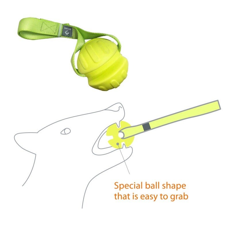 GIGWI SKIPDAWG SLINGER BALL rotaļlieta suņiem Bumba ar rokturi 27cm