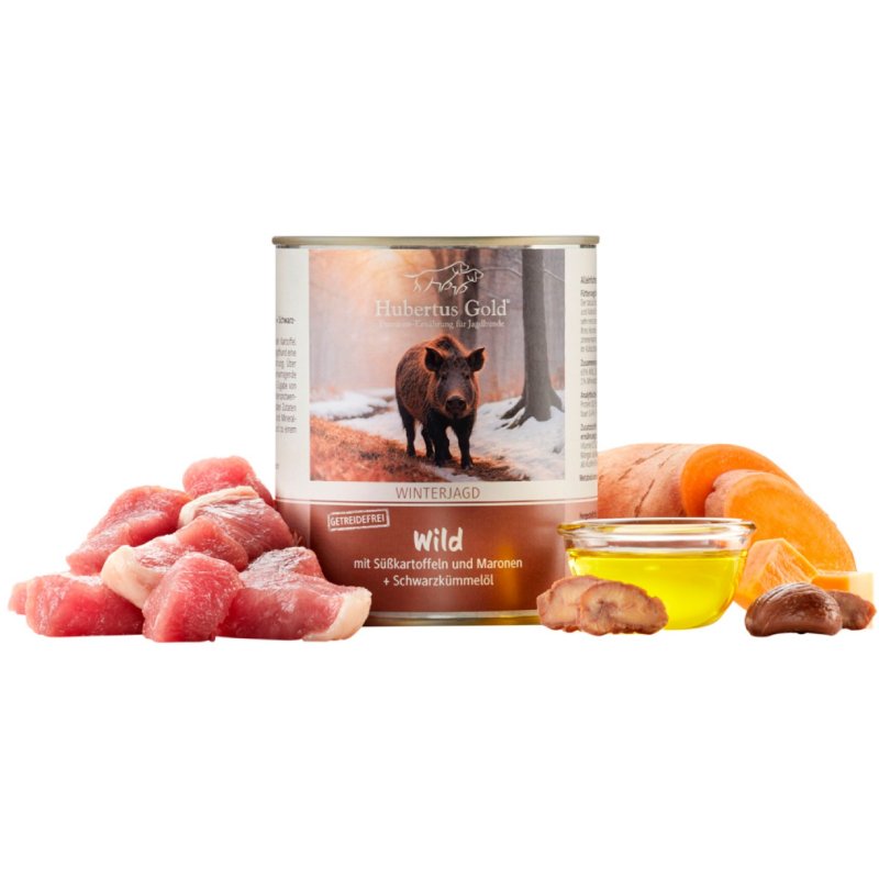Hubertus Gold Wild konservi suņiem ar medījumu 800 g