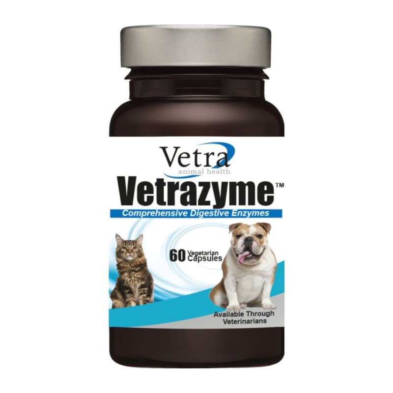 Vetra Vetrazyme kapsulas enzīmi gremošanai suņiem un kaķiem N60