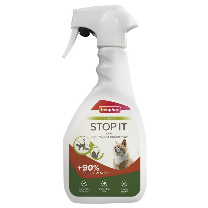 Beaphar Stop It Outdoor atbaidošs sprejs suņiem un kaķiem teritorijas aizsardzībai 500 ml