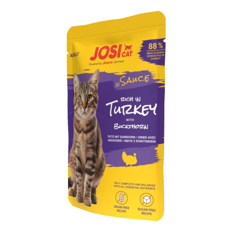 Josera JosiCat Turkey Sauce kaķu konservi ar tītaru mērcē 85 g